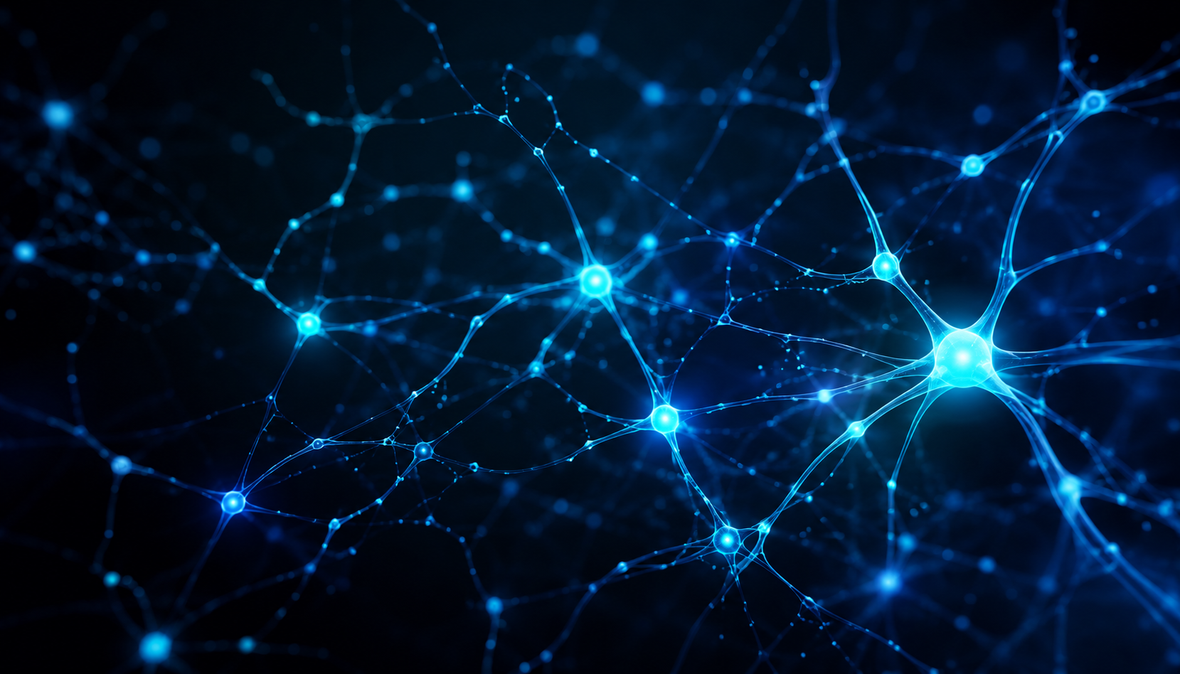 Abstract brain neural network illustration on dark background